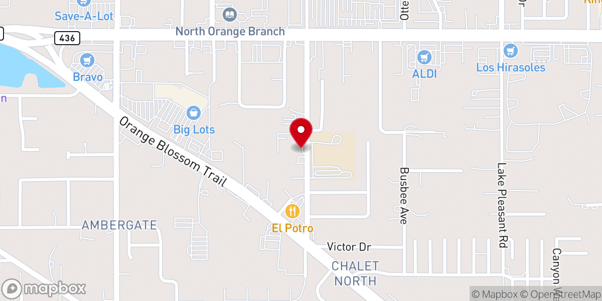 Map showing location of Apopka Churches : Apopka Calvary Church of the Nazarene