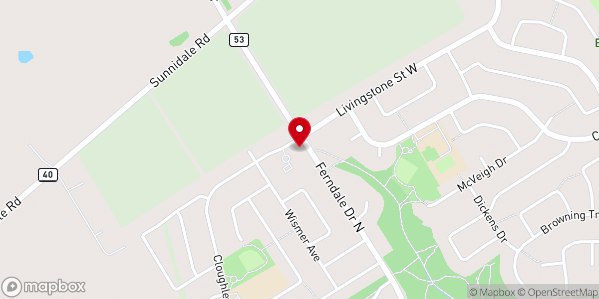 Map showing location of Westside Evangelical Lutheran Church