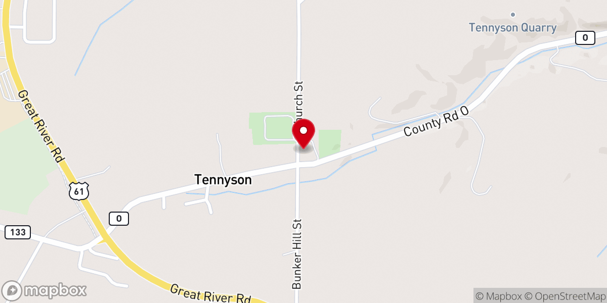 Map showing location of St. Andrew Catholic Church, Saints Andrew and Thomas Parish