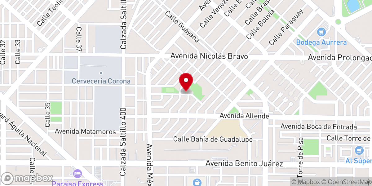 Map showing location of Miguel Agustin Pro En Torreon