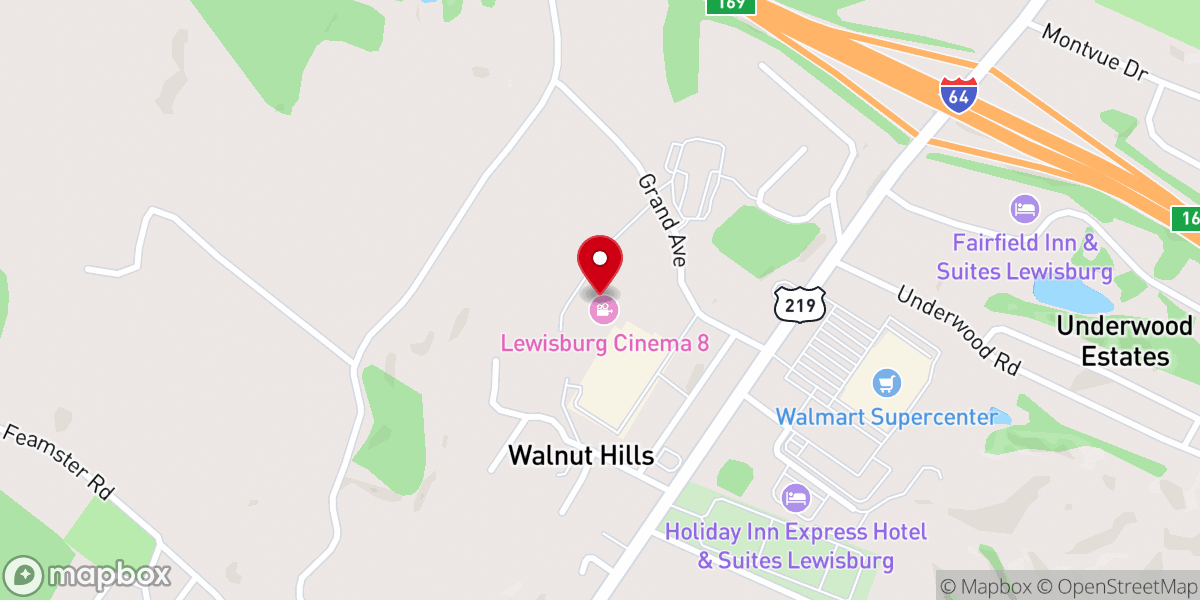 Map showing location of Lewisburg Cinema 8