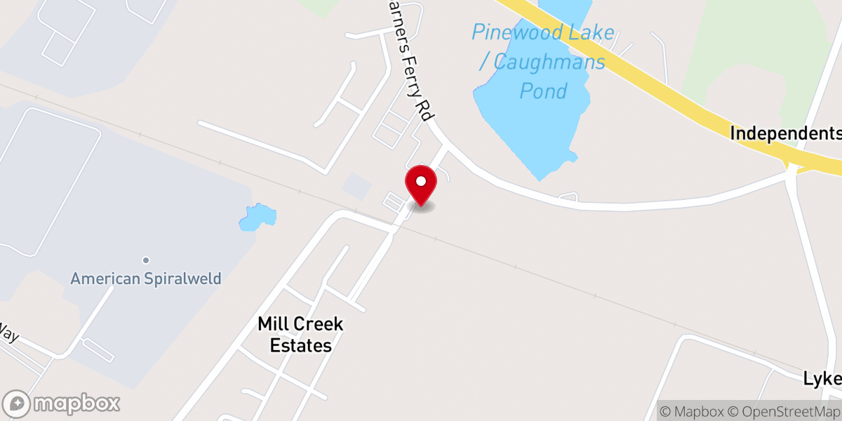 Map showing location of Zion Mill Creek Baptist Church