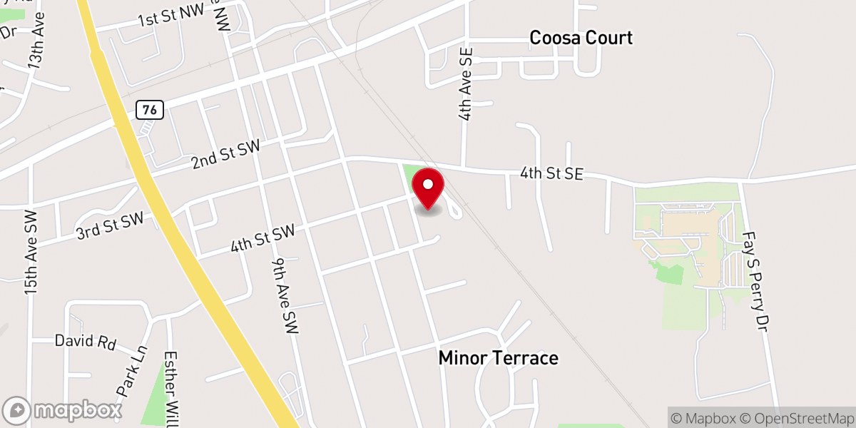 Map showing location of Holy Name of Jesus Catholic Church