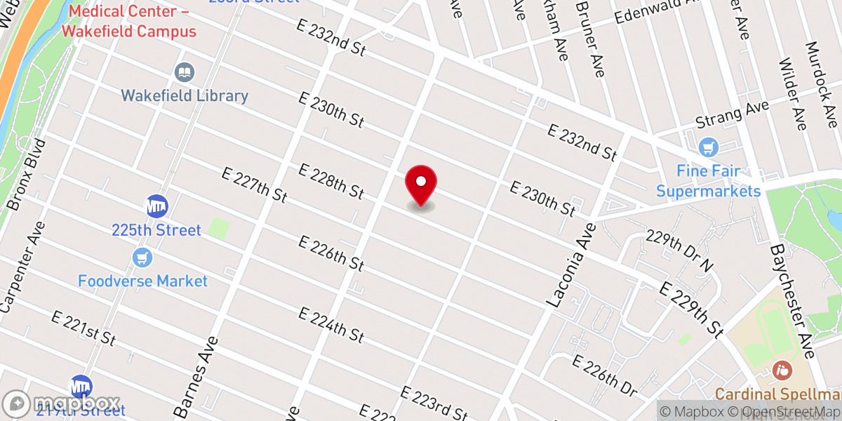 Map showing location of Faith Apostolic Gospel Temple