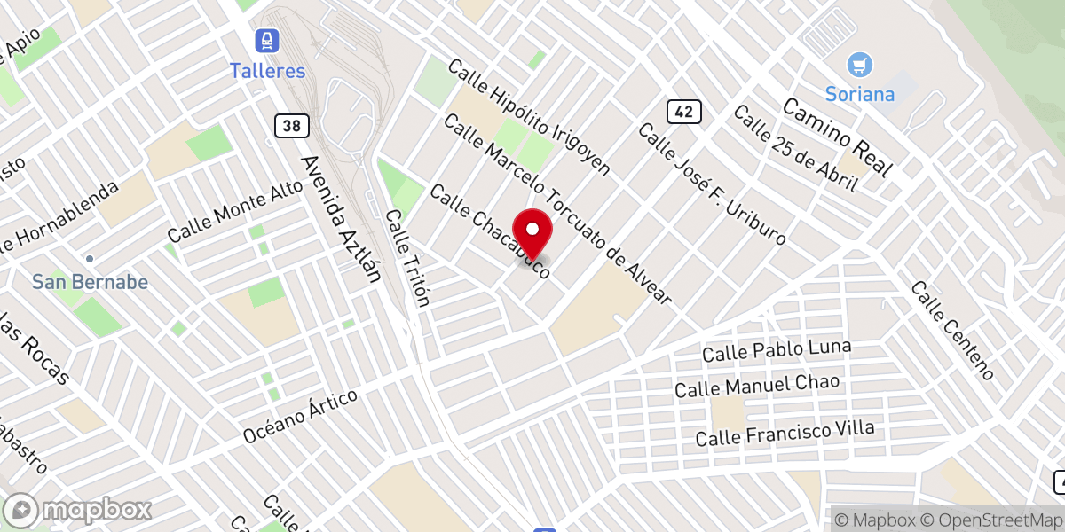 Map showing location of Parroquia de la Santa Cruz en Mty.