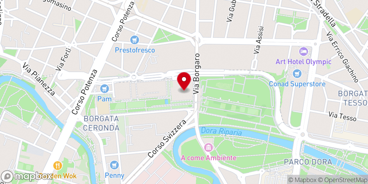 Map showing location of Chiesa del Santo Volto