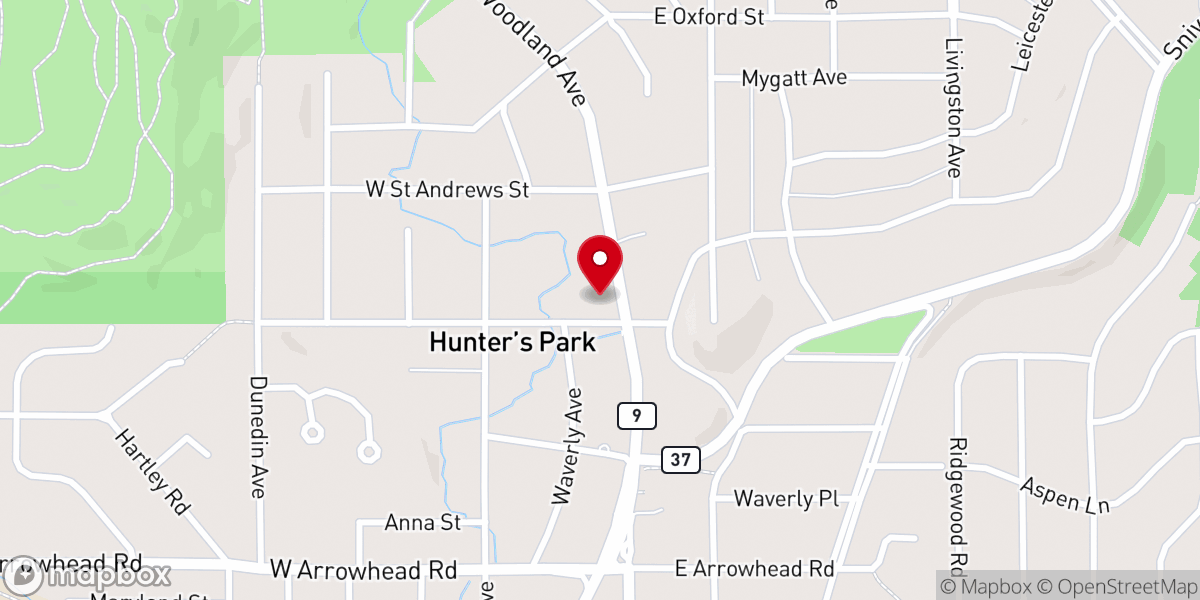 Map showing location of Glen Avon Presbyterian Church