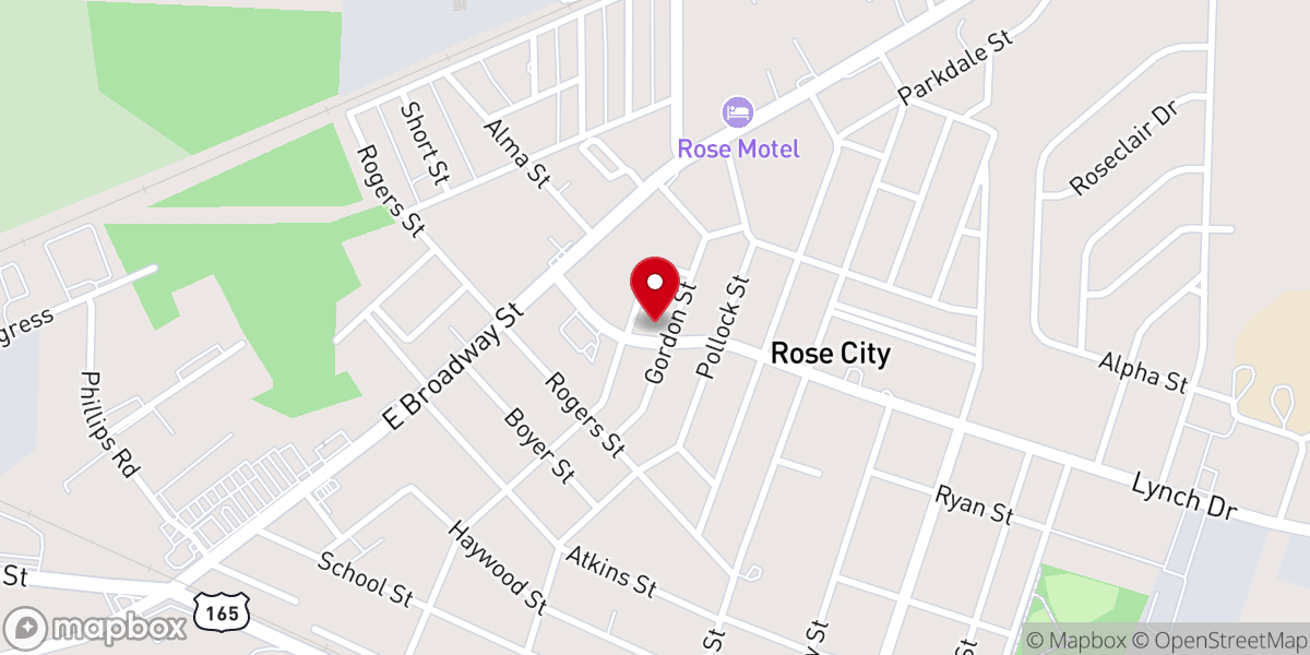 Map showing location of Rose City Church of the Nazarene