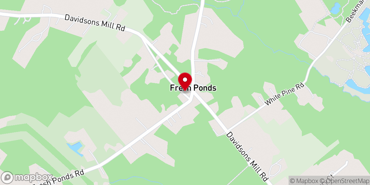 Map showing location of Fresh Ponds Chapel