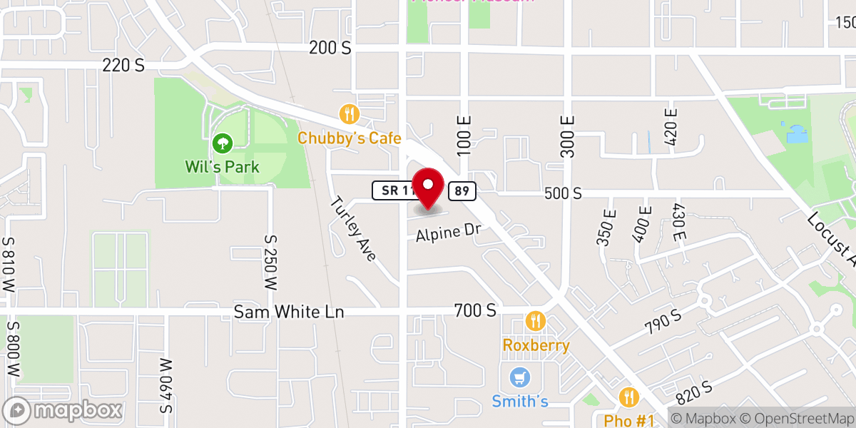 Map showing location of San Francisco de Asís Orem Utah