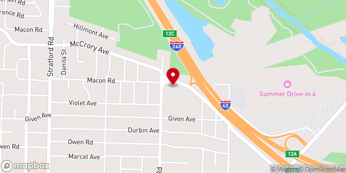 Map showing location of Leaclair Baptist Church