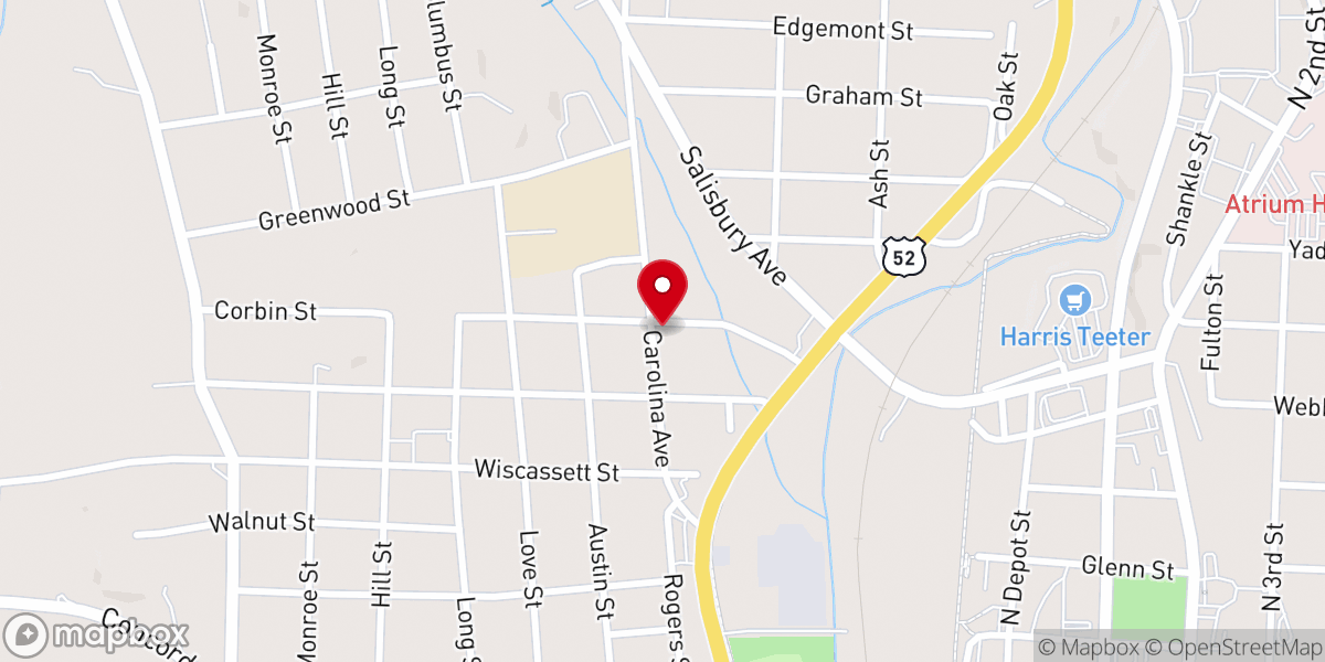Map showing location of Straitway Baptist Church