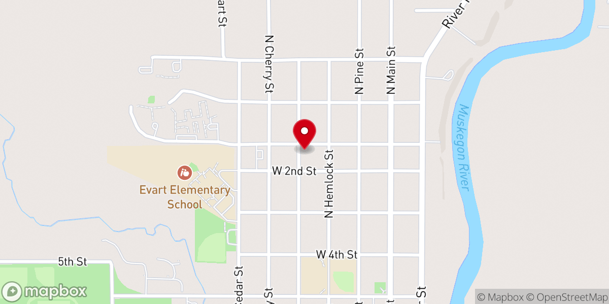 Map showing location of Calvary Baptist Church