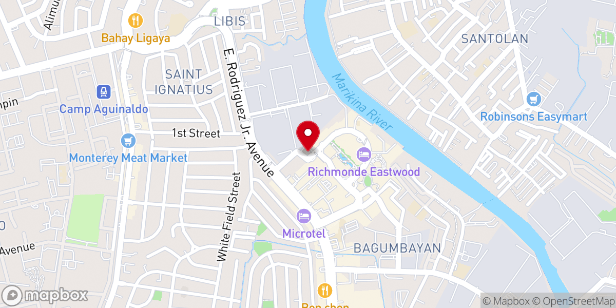 Map showing location of St. John Paul II Parish - Eastwood (Diocese of Cubao)