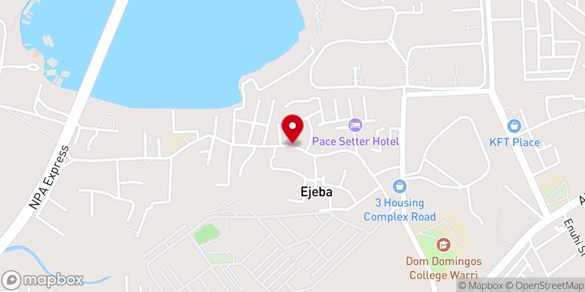 Map showing location of St Paul's Anglican Church, Edjeba, Warri
