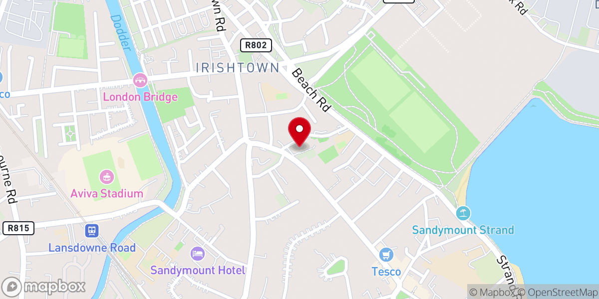 Map showing location of St. Mary's, Star of the Sea