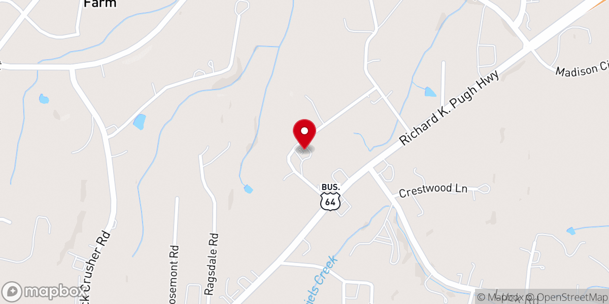 Map showing location of Oakwood Park Baptist Church