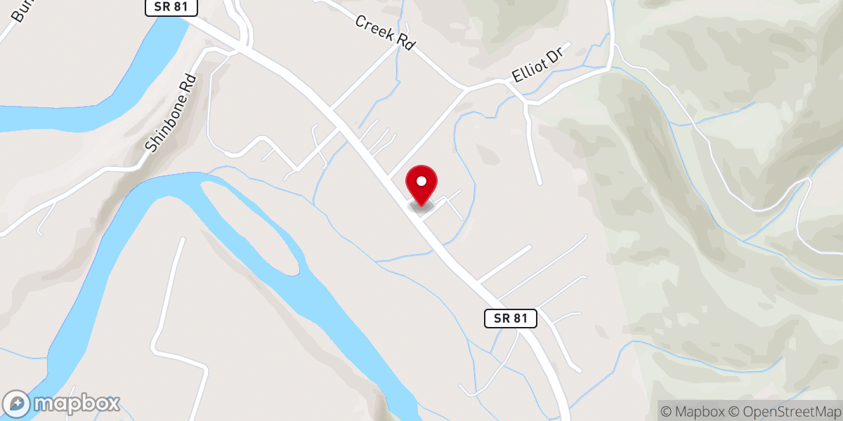 Map showing location of Embreeville Church of Christ