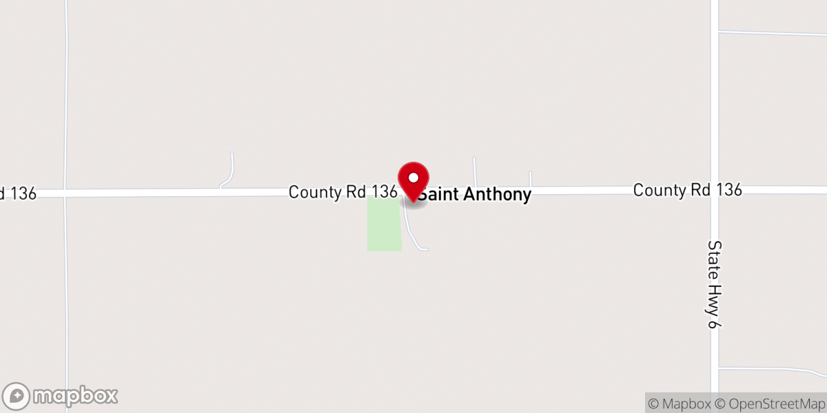Map showing location of St Anthony Catholic Church