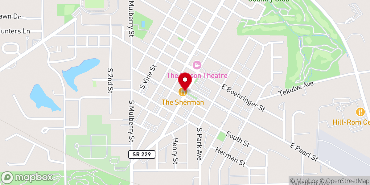Map showing location of The Sherman Inn
