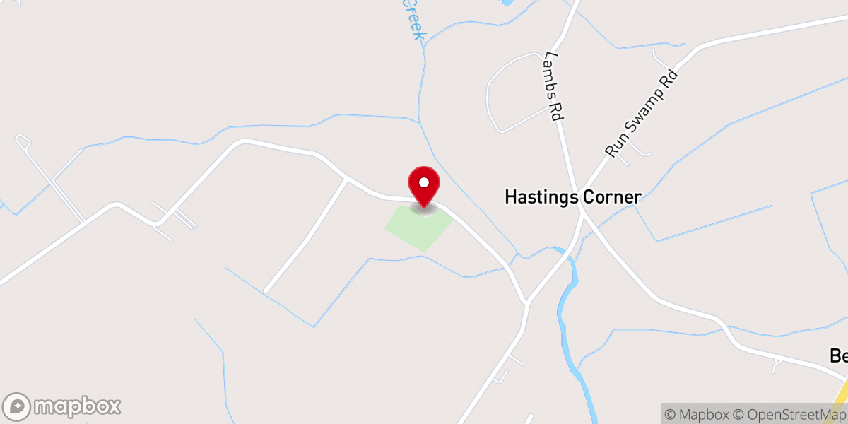 Map showing location of New Sawyer's Creek Baptist Church
