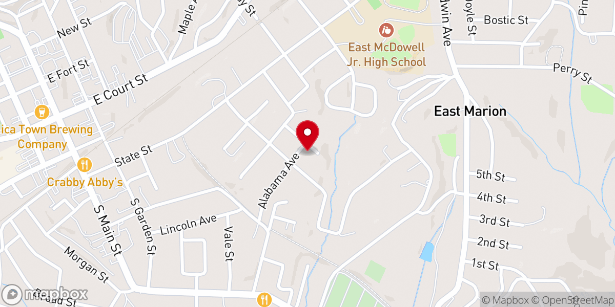 Map showing location of Catawba Heights Baptist Church