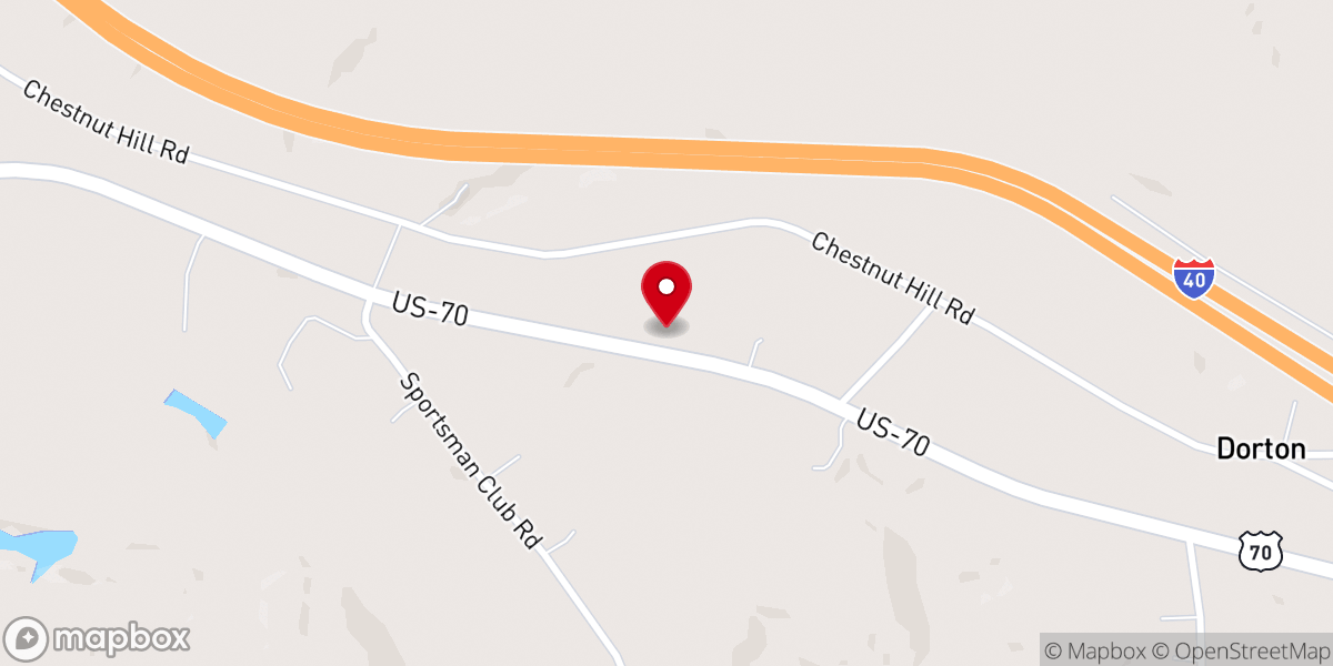 Map showing location of Dorton Methodist Church