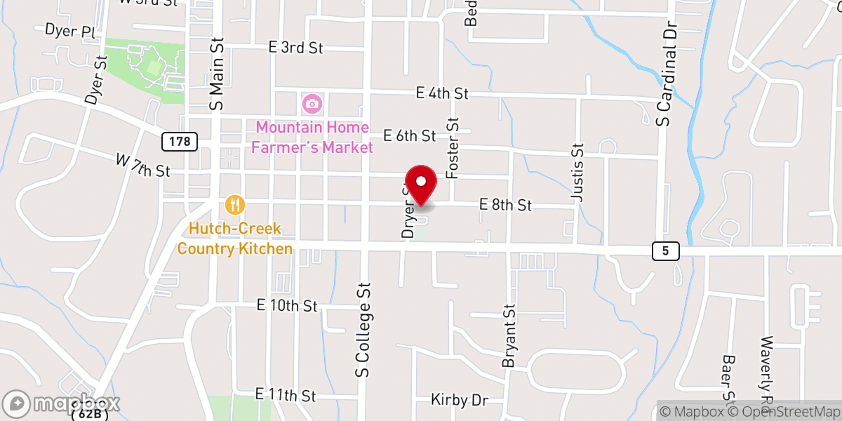Map showing location of Trinity Lutheran Church