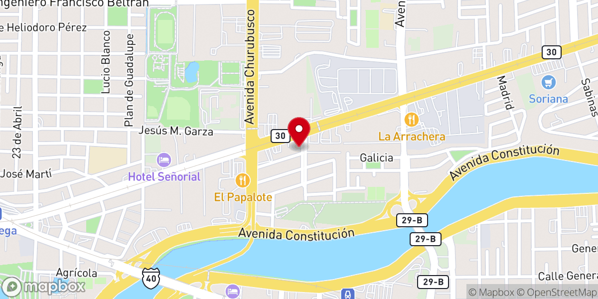 Map showing location of Iglesia Cristiana De Monterrey