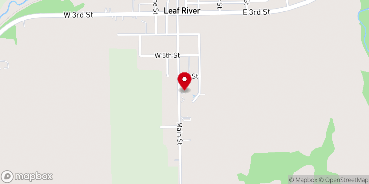 Map showing location of Leaf River Village Hall