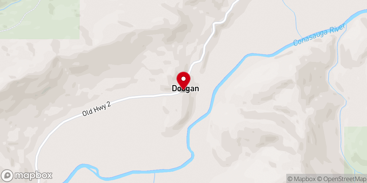 Map showing location of Hopewell Church