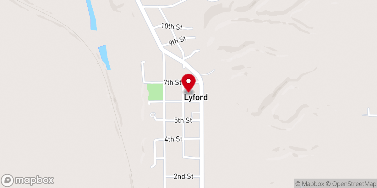 Map showing location of Lyford Bible Baptist Church