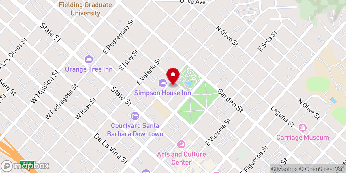 Map showing location of Unitarian Society of Santa Barbara