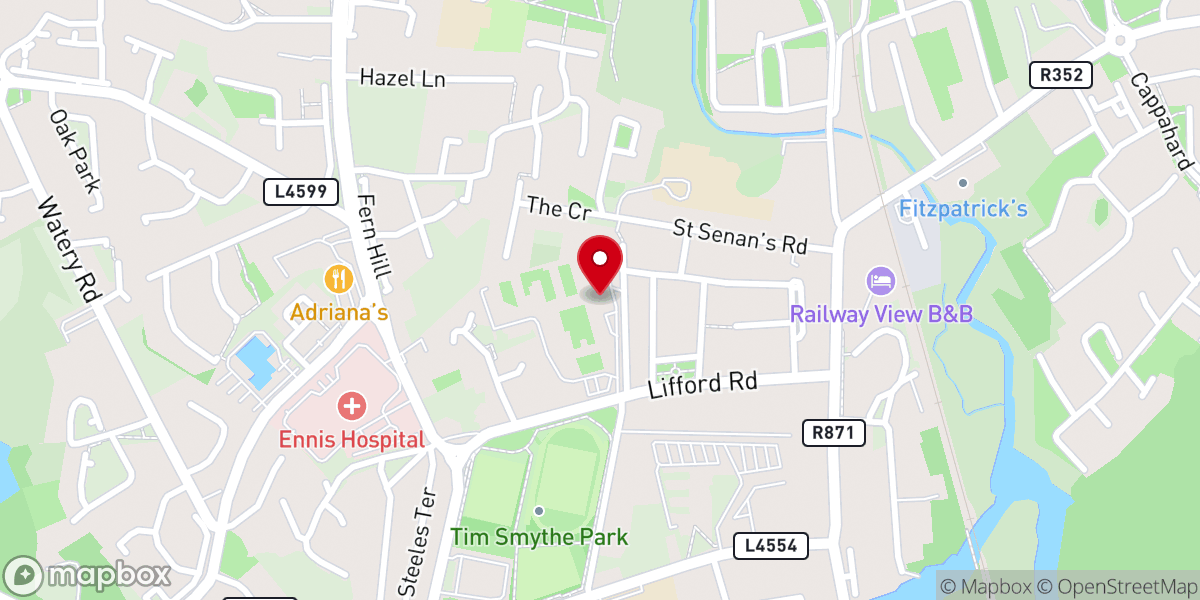 Map showing location of St. Joseph's Holy Roman Catholic Church
