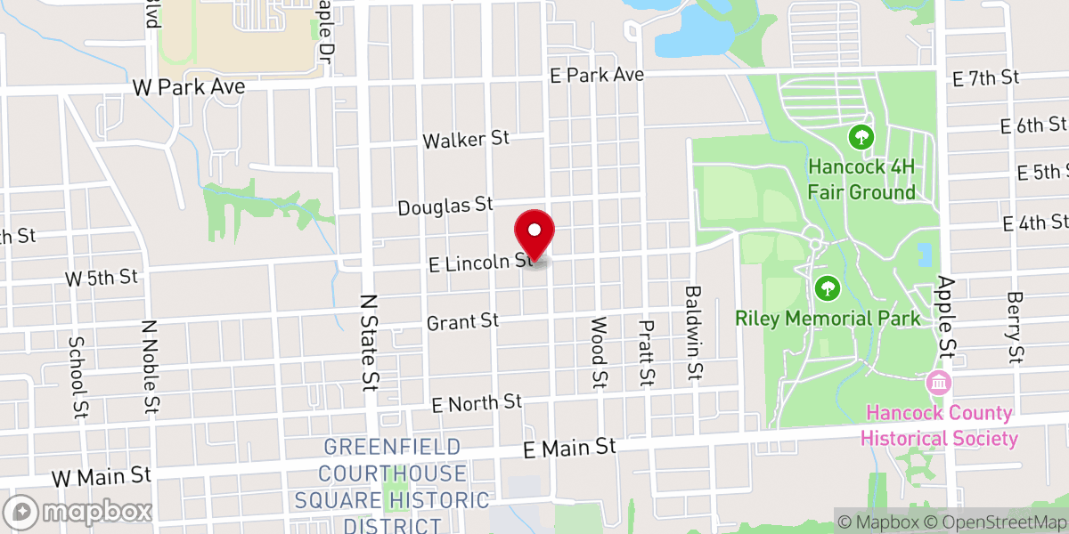 Map showing location of Greenfield Faith Church