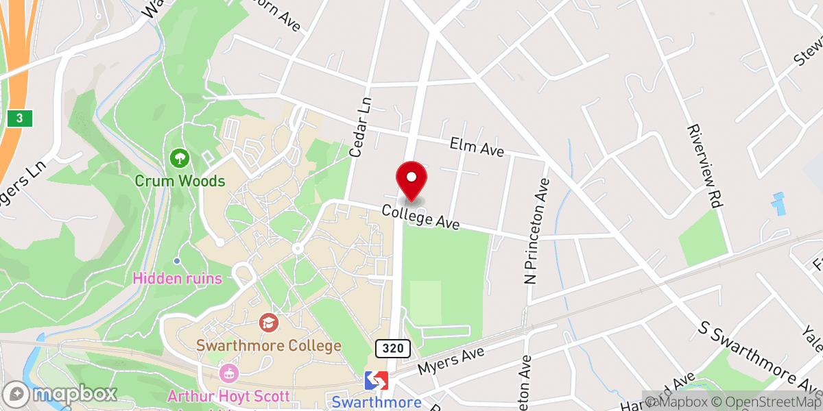 Map showing location of Trinity Episcopal Church