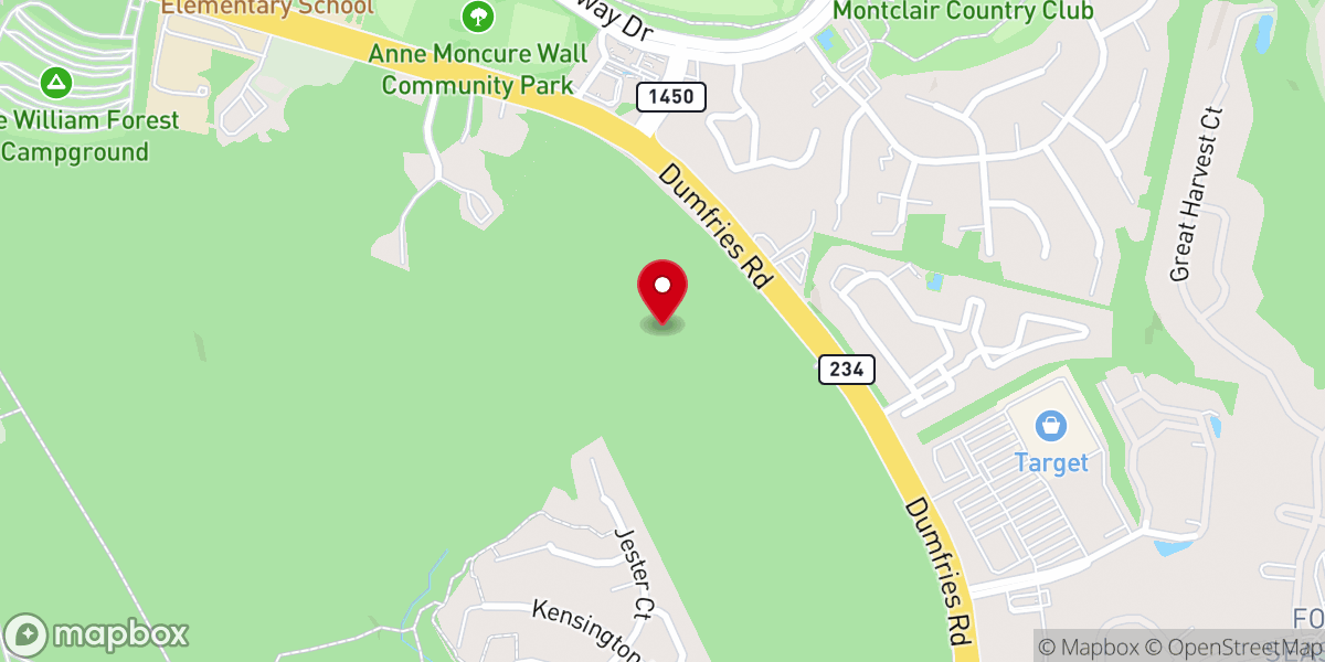 Map showing location of Iglesia De Dios Pentecostal Alfa Y Omega of Alexandria Virginia