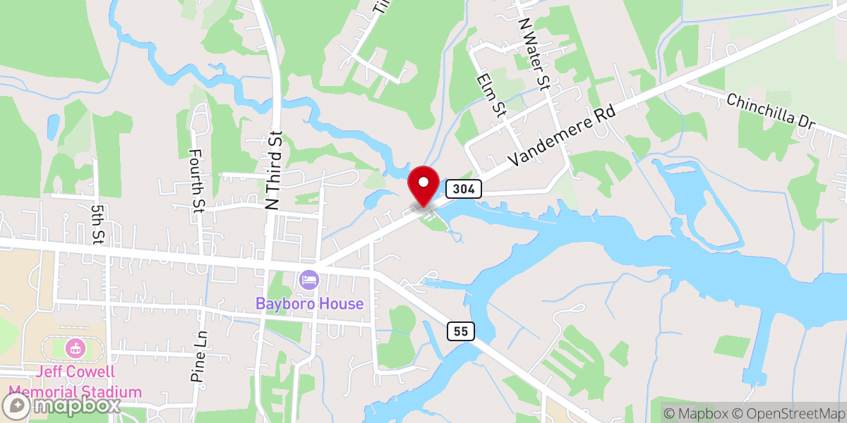 Map showing location of Bayboro United Methodist Church