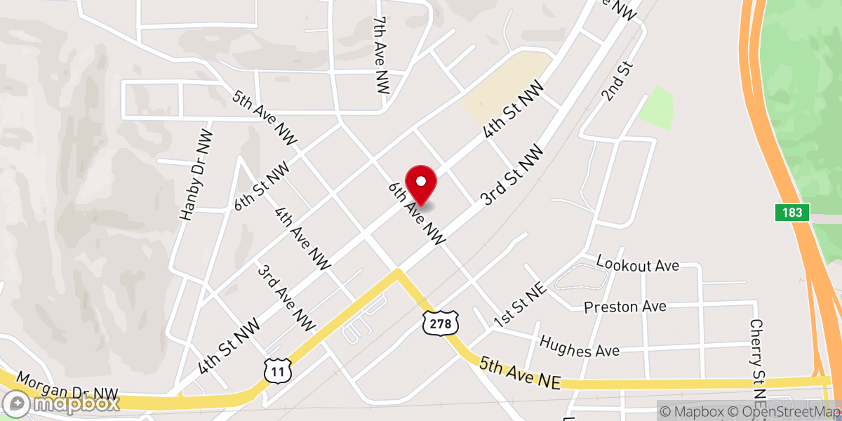 Map showing location of First United Methodist Church