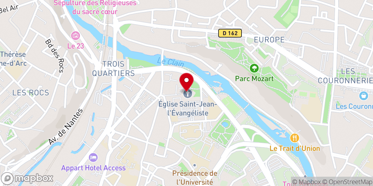 Map showing location of Église Saint-Jean-de-Montierneuf de Poitiers