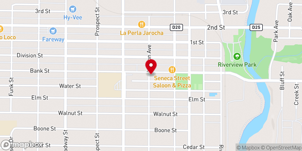 Map showing location of First Congregational United Church