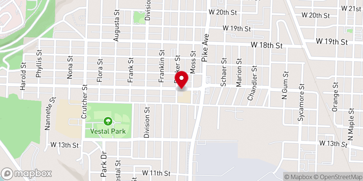 Map showing location of St Mary's Catholic Church