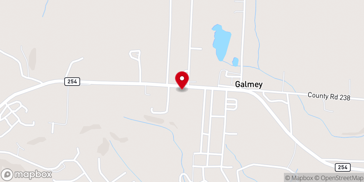 Map showing location of Galmey Community Bible Church
