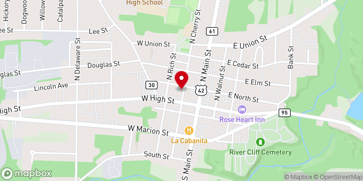 Map showing location of First United Presbyterian Church