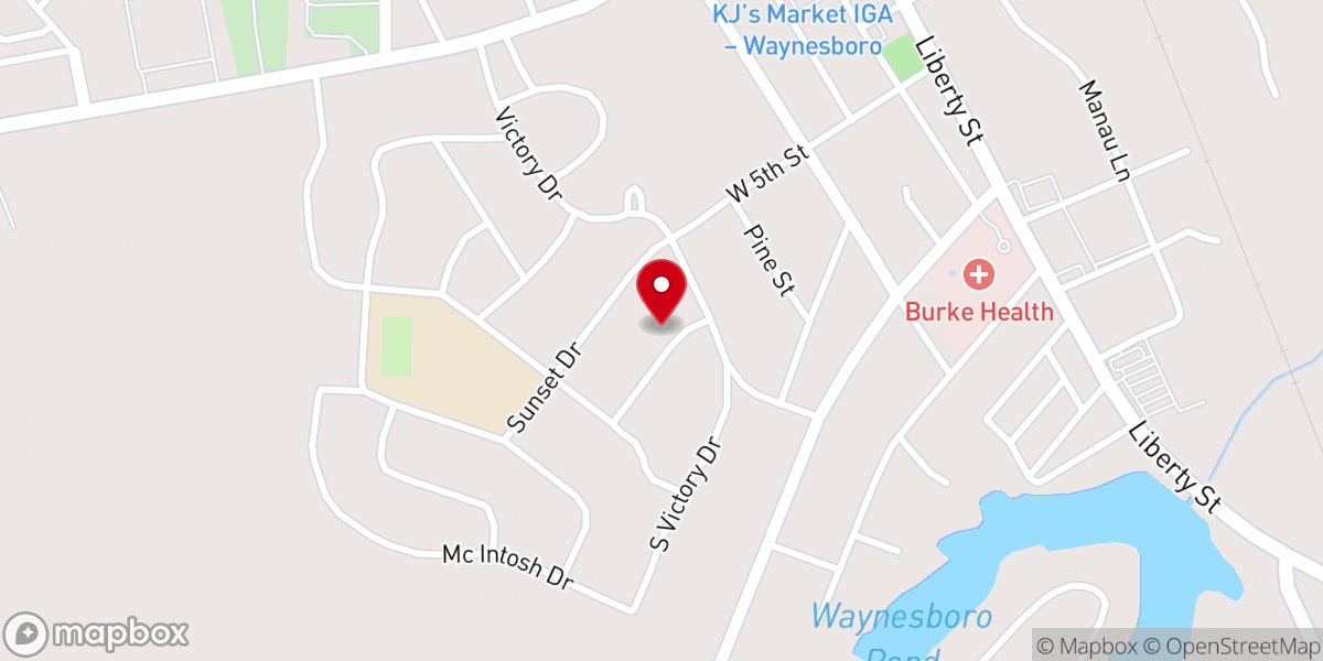 Map showing location of Waynesboro FUMC Parsonage