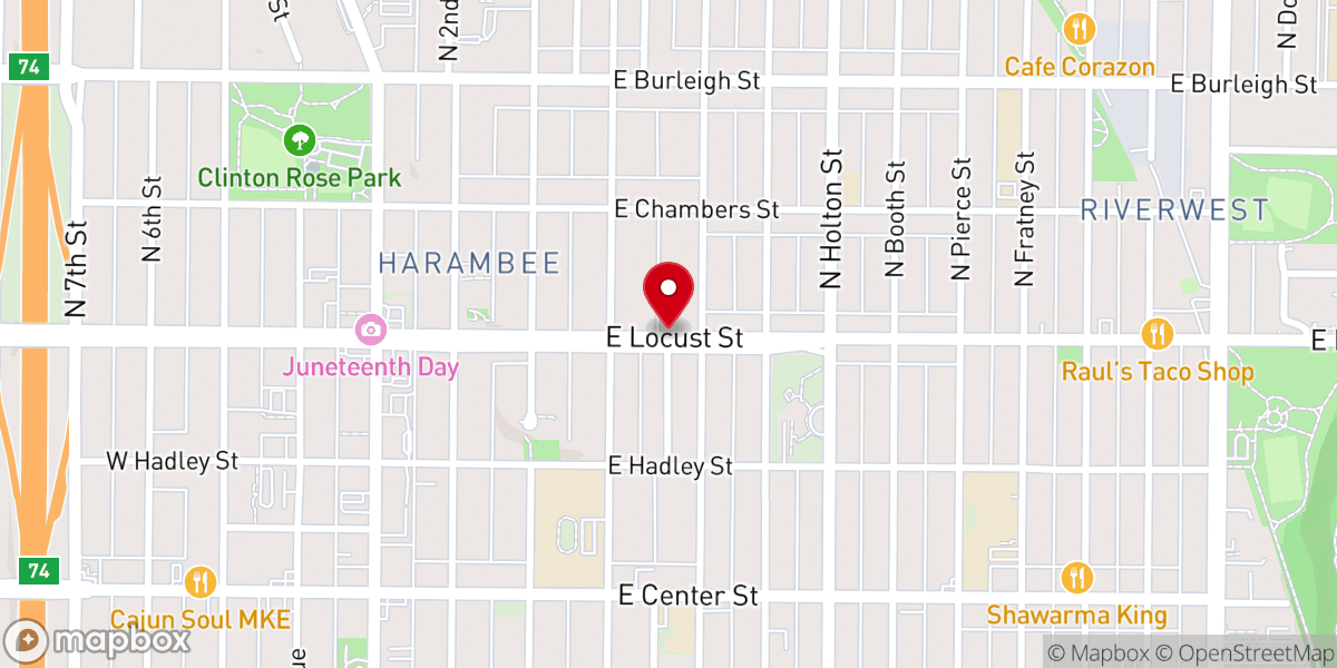 Map showing location of Rose Hill Missionary Baptist Church