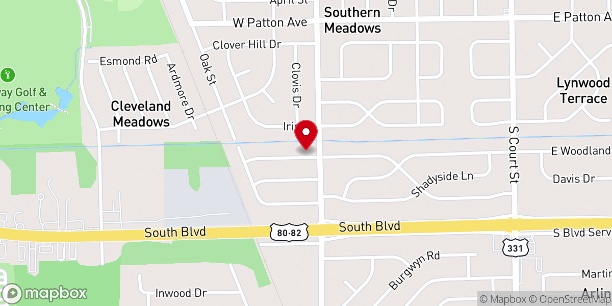 Map showing location of Cleveland Avenue Church of Christ