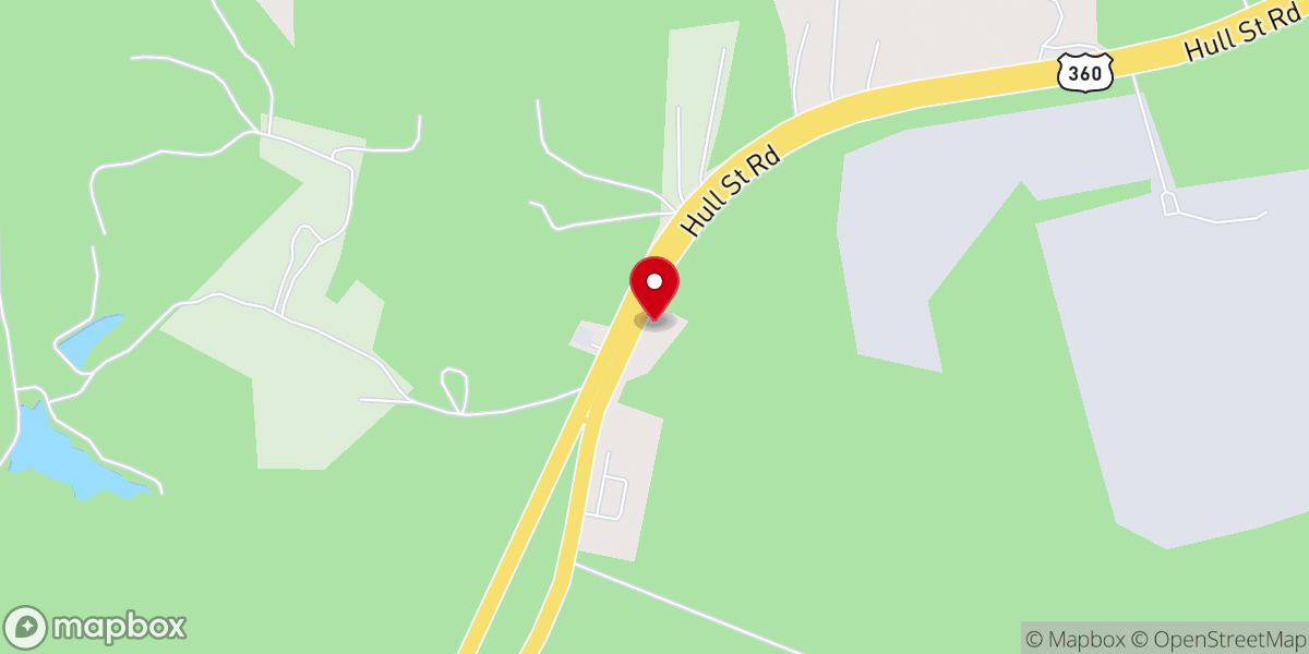 Map showing location of Beulah Baptist Church
