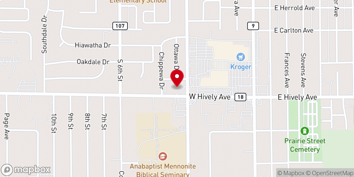 Map showing location of Living Faith Church