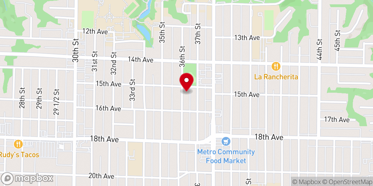 Map showing location of 15th Ave Christian Church